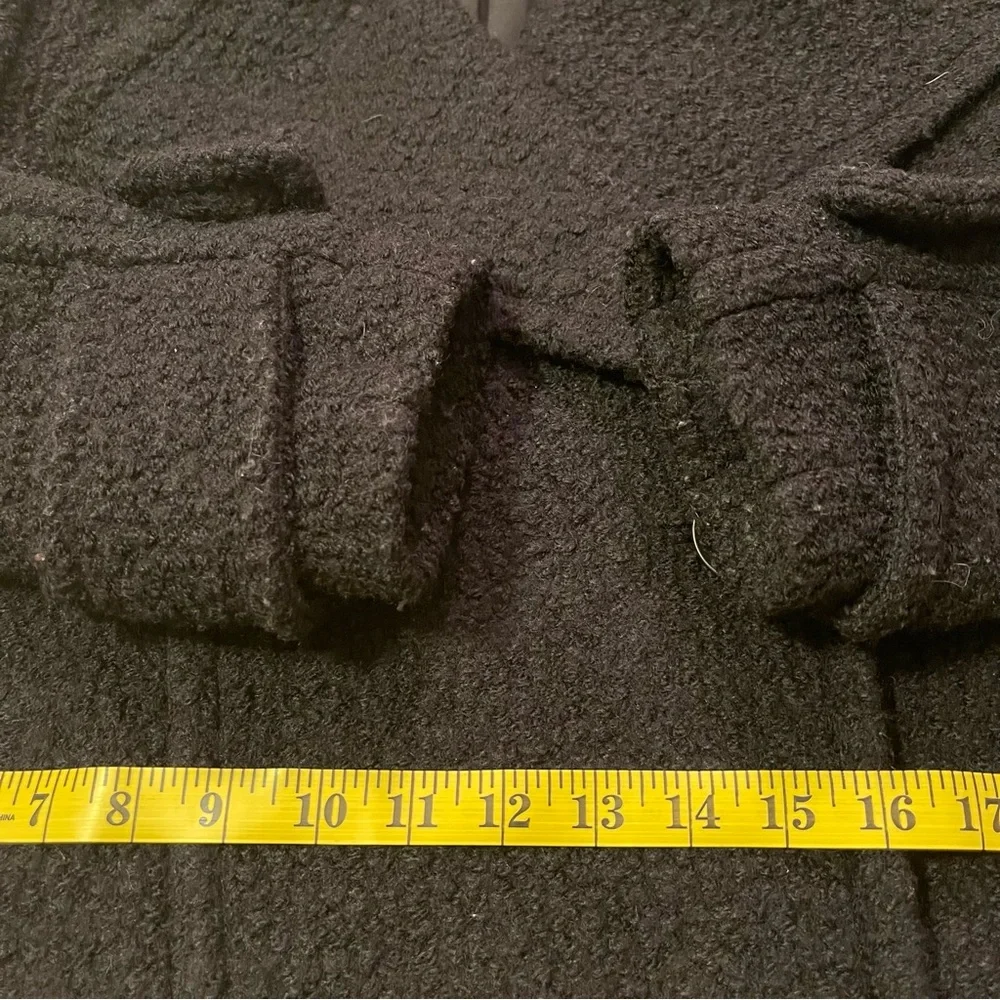 Free People Classic Black Double-Breasted Pea Coat EUC